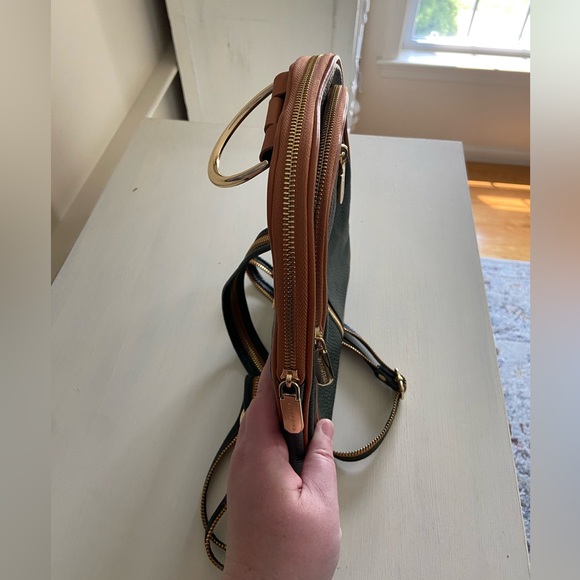 EUC Valentina backpack in beautiful dark green leather made in Italy - Picture 2 of 4